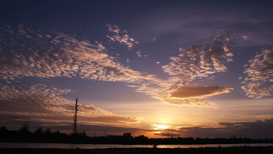 sunset, lamnyong, aceh, sky, cloud - sky, beauty in nature, HD wallpaper