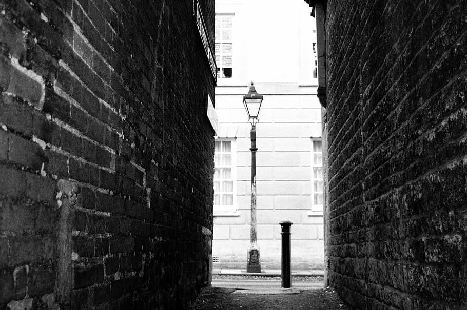 Online crop | HD wallpaper: grayscale photography of alley, alleyway ...