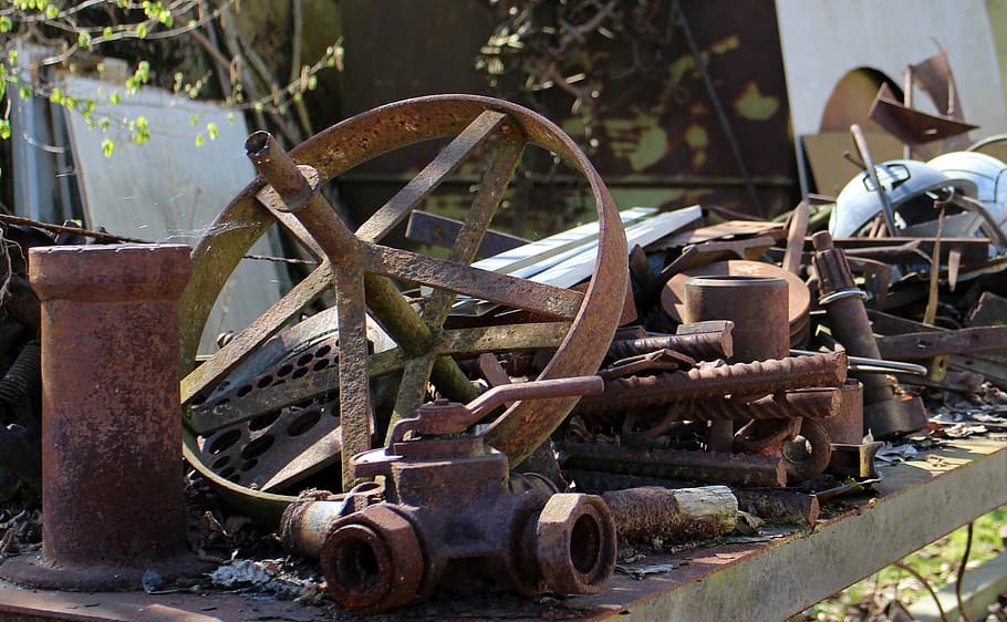 metal, scrap, stainless, rusty, garbage, junk, rusted, old HD wallpaper