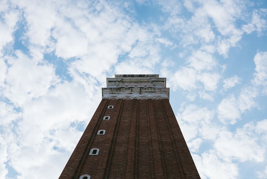 tower, perspective, architecture, building, urban, sky, construction HD wallpaper