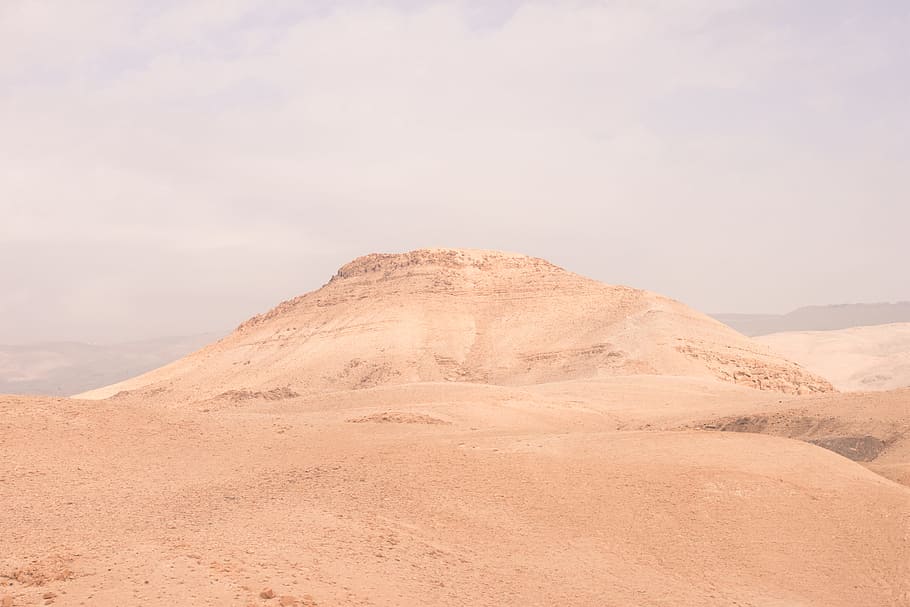 brown dessert, landscape photography of desert, sand, white clouds HD wallpaper