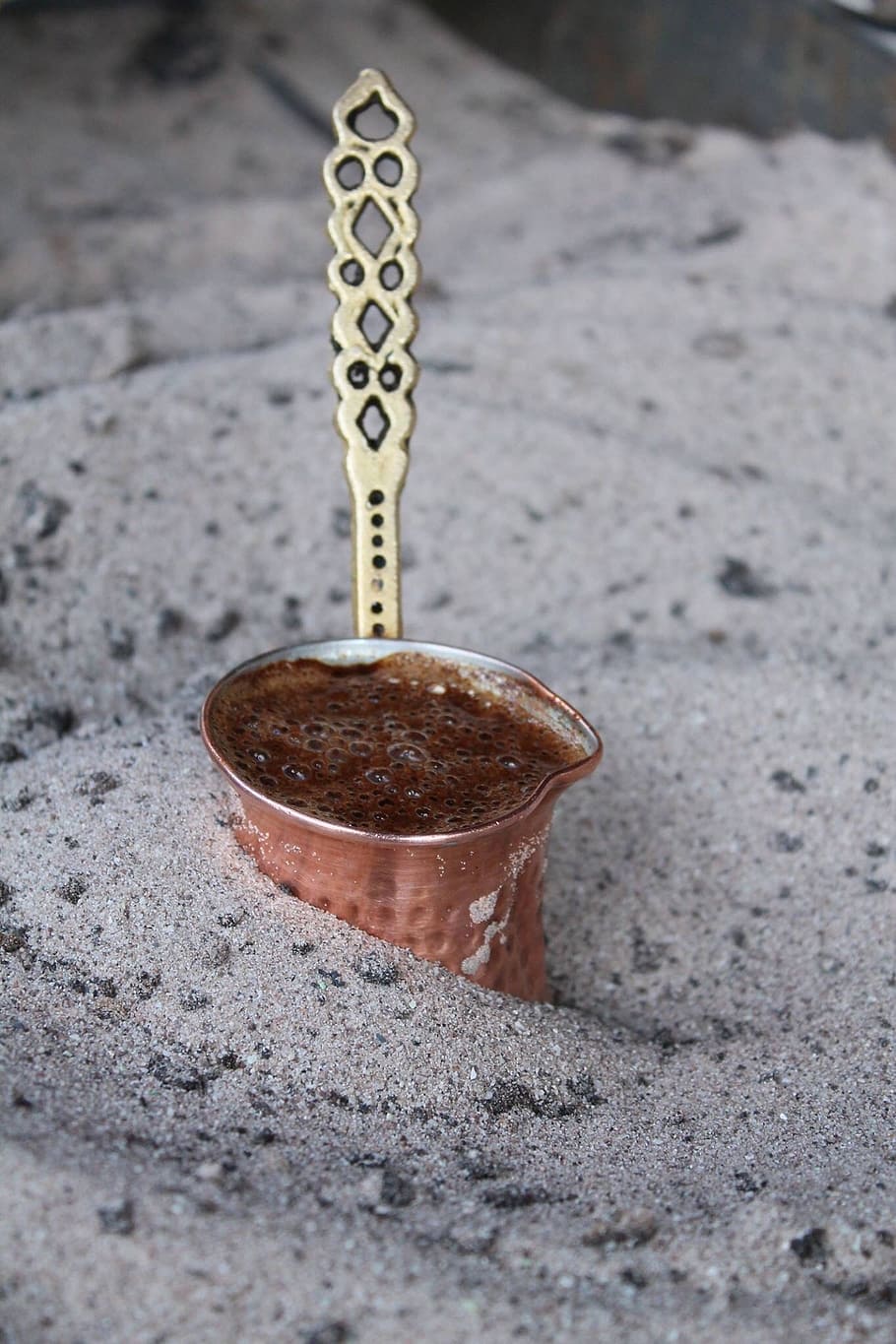 turkish coffee, sand, food and drink, high angle view, no people HD wallpaper