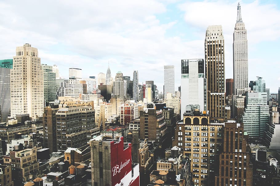 City-based shot of Midtown Manhattan in New York City, urban, HD wallpaper