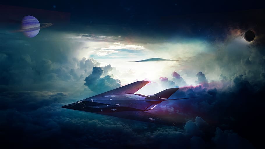 sky, fighter, speed, aviation, clouds, planet, cloud - sky HD wallpaper