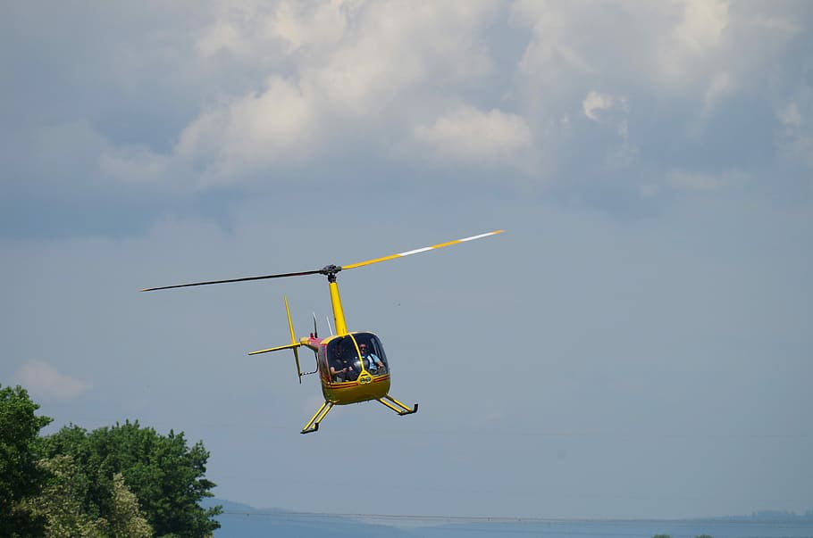 Helicopter, Fly, Clouds, the clouds, flying, mid-air, air vehicle HD wallpaper
