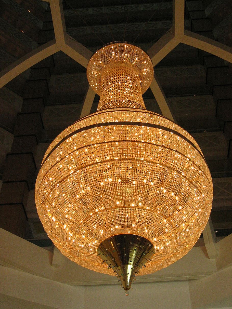 light, chandelier, interior, classic, crystal, illuminated HD wallpaper