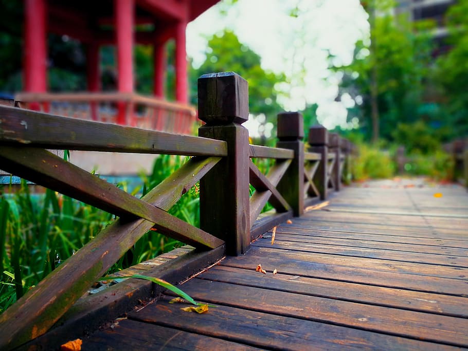 Park, Bridge, Bridge, Pavilion, wood - material, gate, no people HD wallpaper