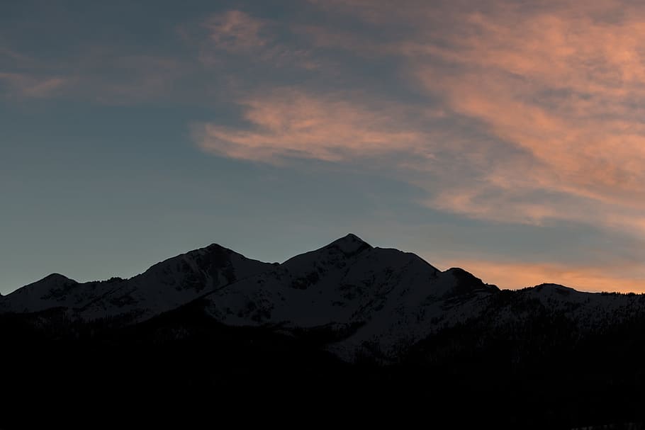landscape photo of a mountain, mountain covered with snow under white clouds HD wallpaper