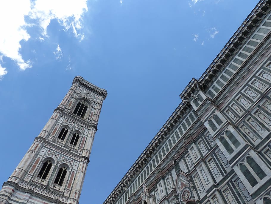 duomo, campanile, italy, tuscany, architecture, cathedral, florence, HD wallpaper