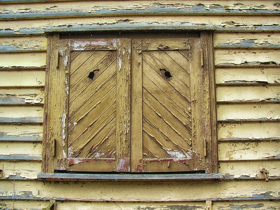 closed brown wooden window, Facade, House, Home, Window, Shutters HD wallpaper