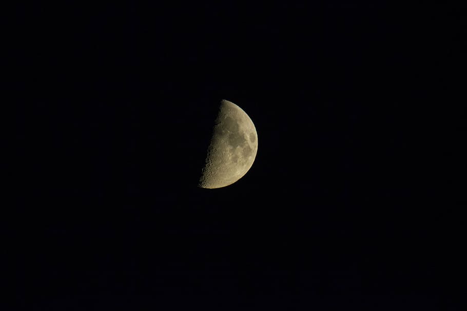 moon, crescent moon, night, dark, black, astronomy, moon Surface HD wallpaper
