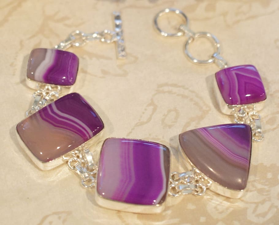 agate, striped, botswana, purple, white, clear, silver, sterling HD wallpaper