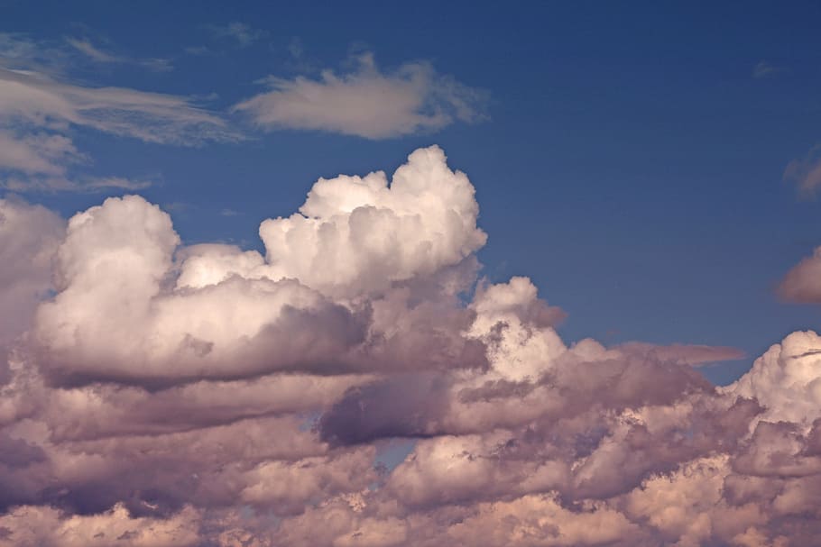 blue sky and clouds, thunderstorm, mood, color, light, sun HD wallpaper