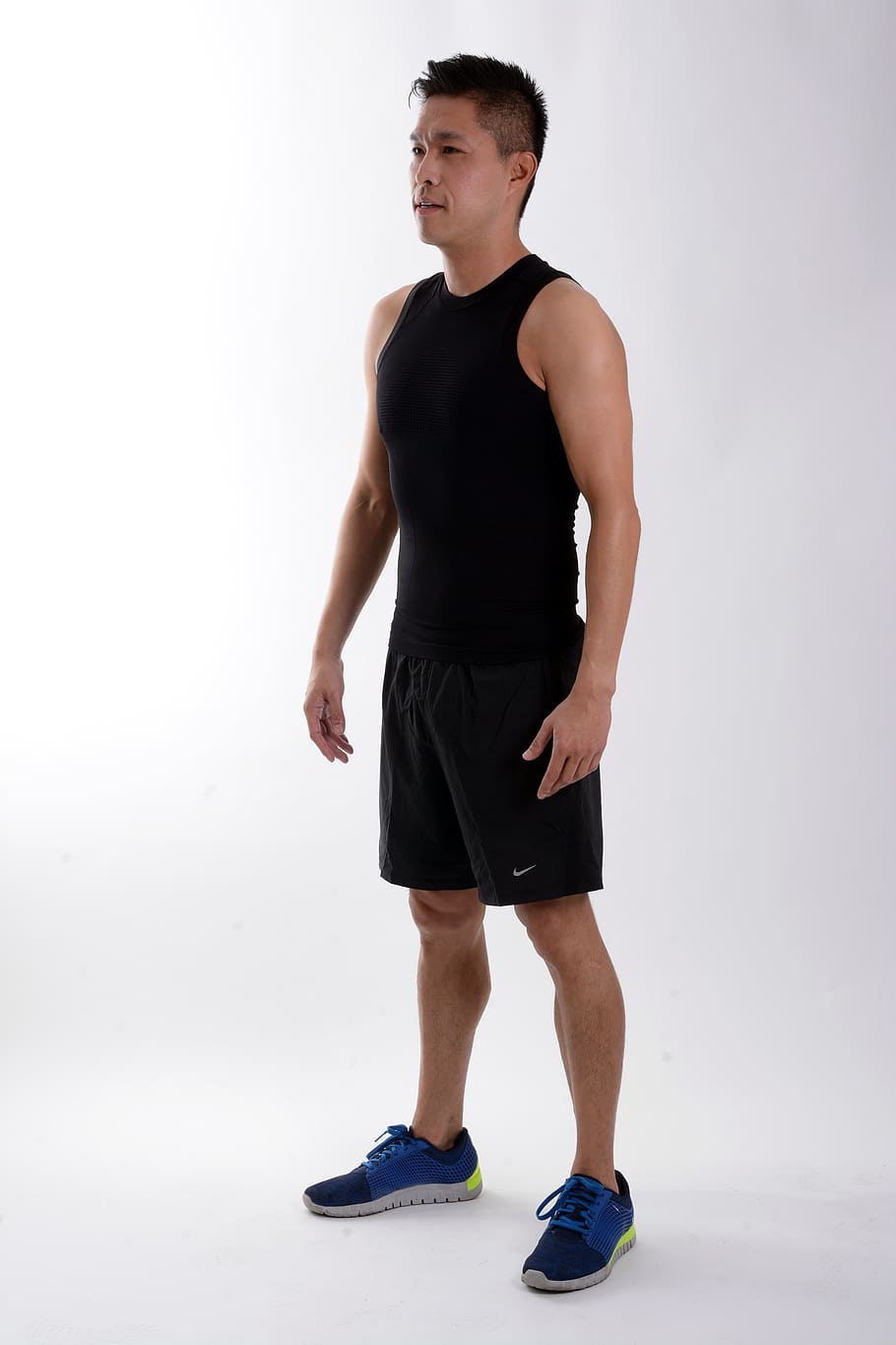 man standing on white surface, standing position, exercise HD wallpaper