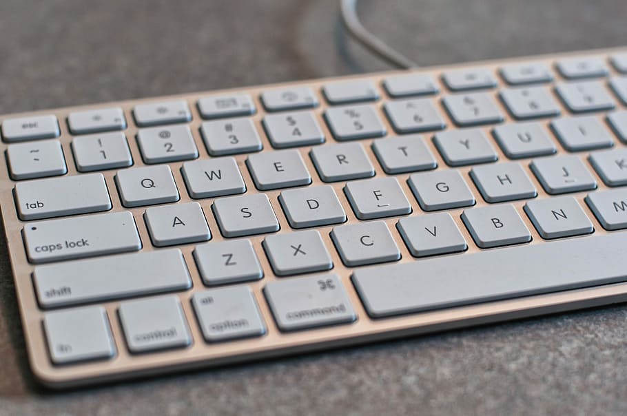 White, Computer Keyboard, desktop, office, no people, close-up HD wallpaper