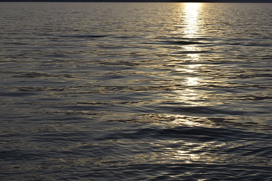sunset, sea, water, waterfront, tranquility, beauty in nature HD wallpaper