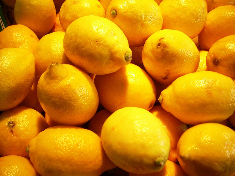 pile of lemons, citrus, fruit, yellow, sour, food and drink HD wallpaper