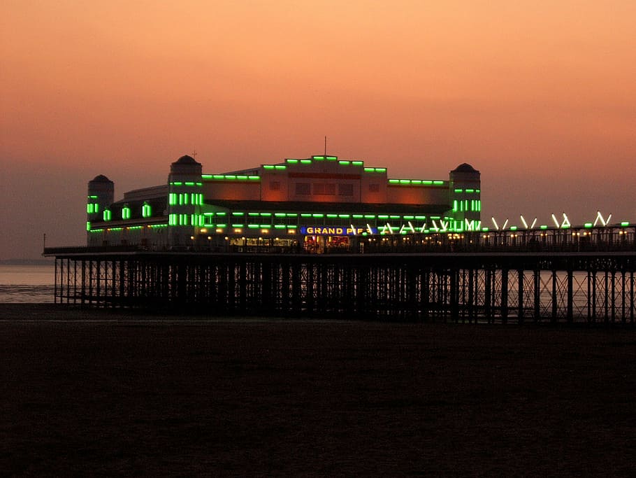 pier, seaside, beach, tourism, holiday, architecture, sky, built structure HD wallpaper