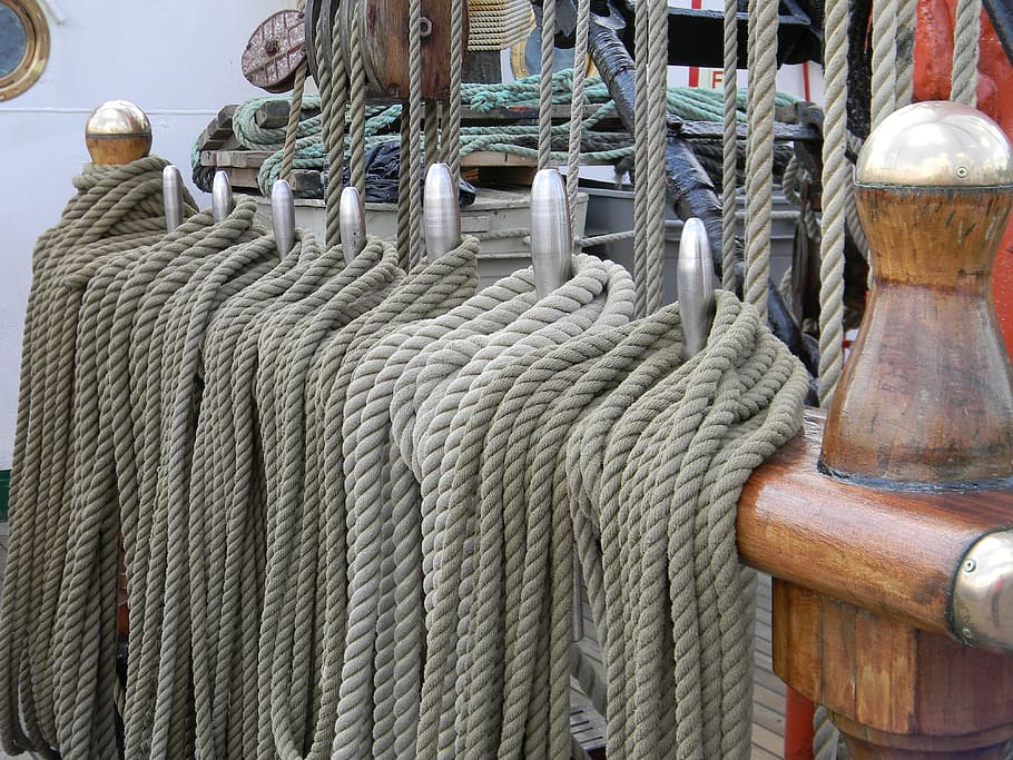 rigging, sailing ship, sea, rope, nautical vessel, strength HD wallpaper