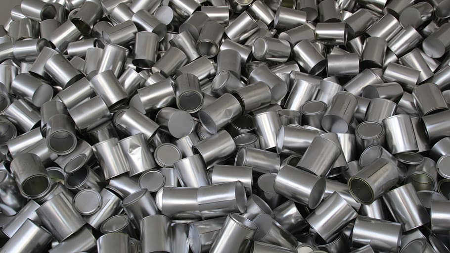 gray drill bit lot, cans, texture, aluminum, metal, backgrounds HD wallpaper