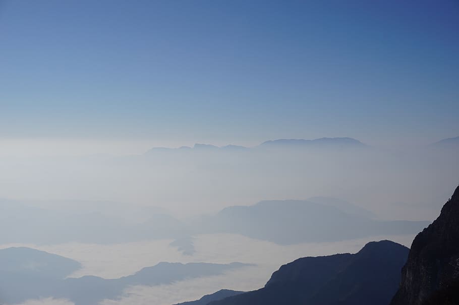 emei mountain, clouds, sky, beauty in nature, scenics - nature HD wallpaper