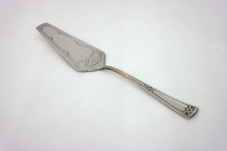 serving spoon, dessert, cake, cutlery, antique, silver, old HD wallpaper