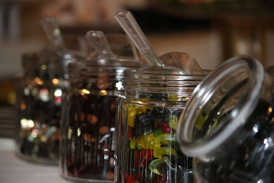 candy, that old-fashioned, gummi bears, food and drink, jar HD wallpaper