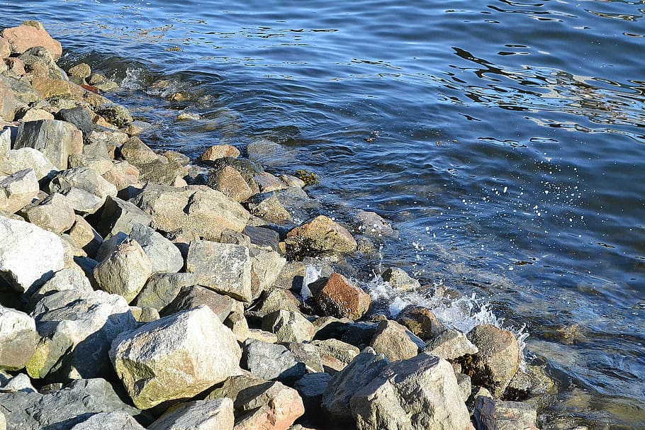 ocean, rocks, ocean wave, water, solid, rock - object, beach HD wallpaper
