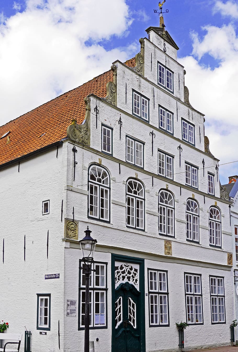 gable house, historically, brick, clinker, limed, friedrichstadt, HD wallpaper