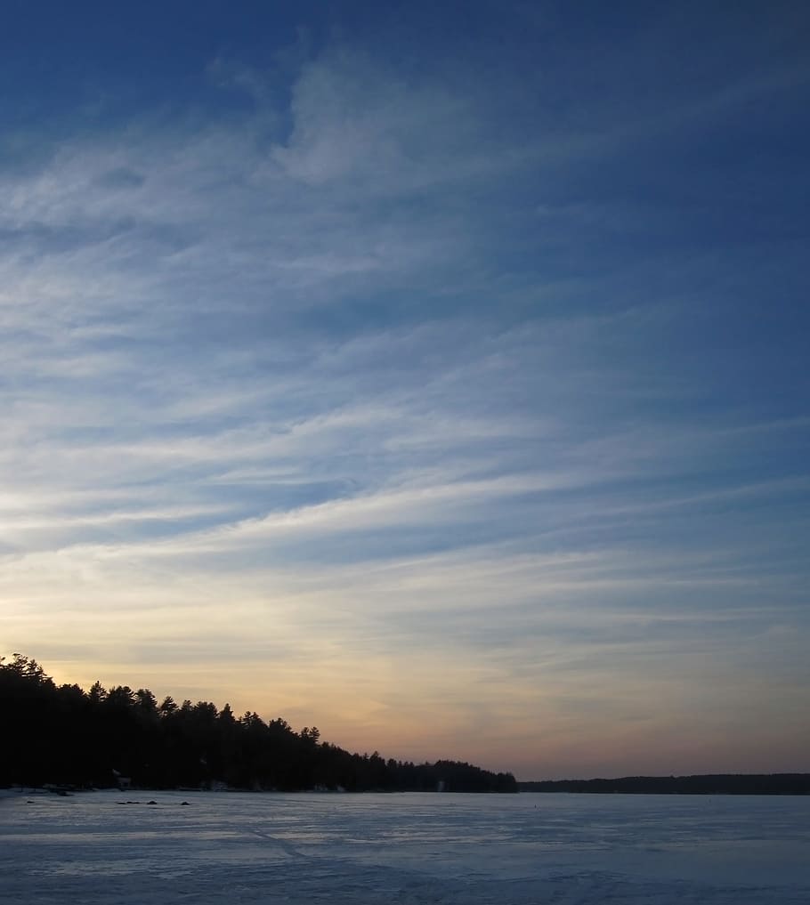 snow, sky, clouds, trees, ice, lake, winter, beauty in nature HD wallpaper