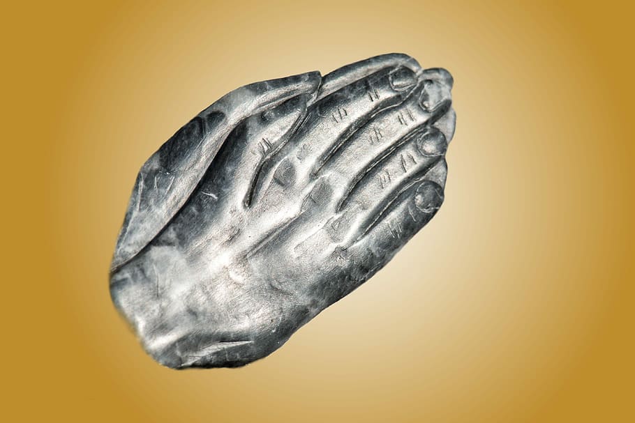 Hands, Pray, Silver, Gold, Folded, prayer, god, meditation HD wallpaper
