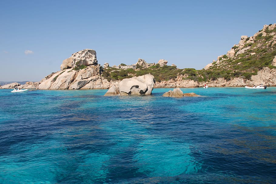 Island, Spread, Sardinia, rock - object, sea, blue, nature HD wallpaper