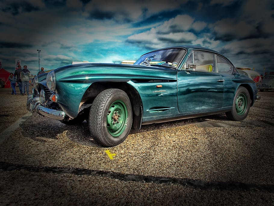 vintage coupe illustration, jensen, 1961, car, auto, automobile HD wallpaper