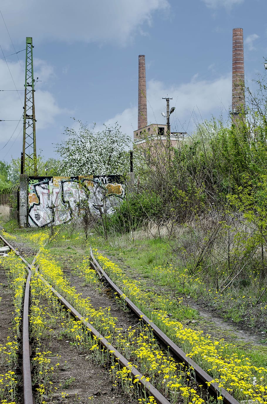 factory, building, old, industry, rom, past, rail transportation HD wallpaper
