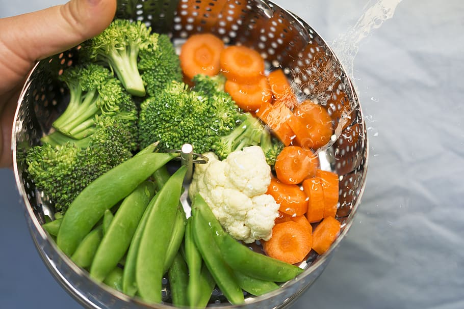 assorted vegetables on bowl, steam, beans, broccoli, steamed HD wallpaper