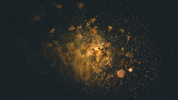 photo of clouds during nighttime, sky, sparks, firecracker HD wallpaper