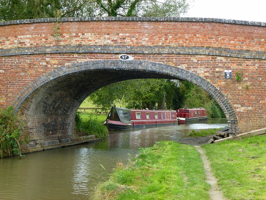 canal, boat, towpath, water, reflection, scenic, transportation