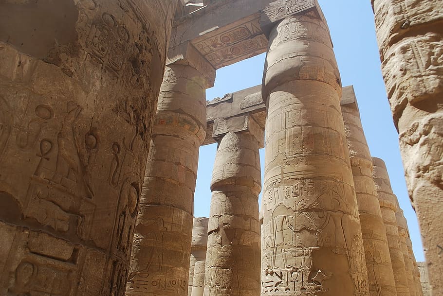 egypt, columns, temple, history, architecture, architectural column HD wallpaper
