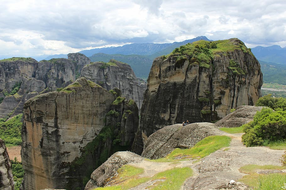 Meteora, Greece, Rocks, cliff, rock formation, rock - object HD wallpaper