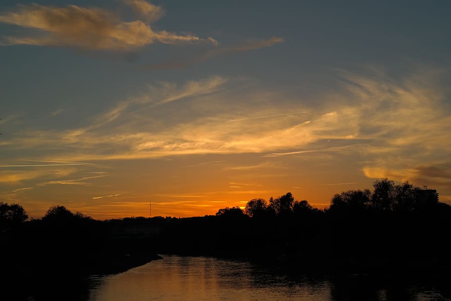 Sunset, Evening, Mood, evening sky, abendstimmung, idyll, clouds HD wallpaper