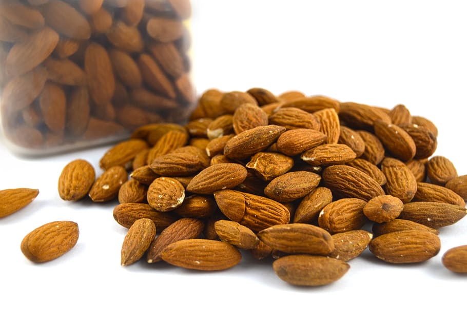 almond, nuts, food, snack, healthy, organic, brown, protein, HD wallpaper