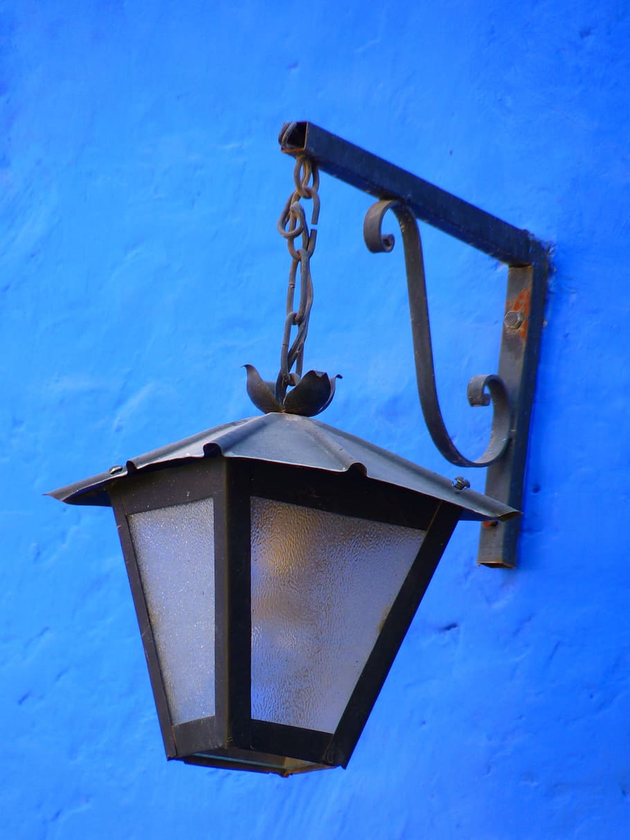 Lantern, Lamp, Light, Blue, Home, lighting, no people, industry HD wallpaper
