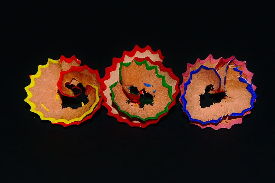 crayons, sharps, colours, studio shot, black background, indoors HD wallpaper