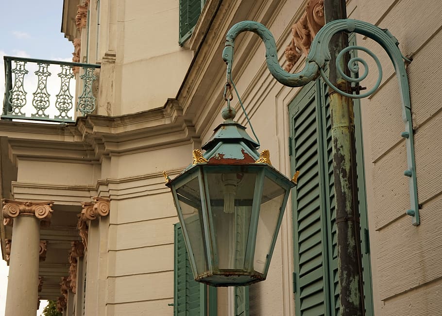 lamp, lighting, lantern, outdoor, old, antique, metal, architecture HD wallpaper