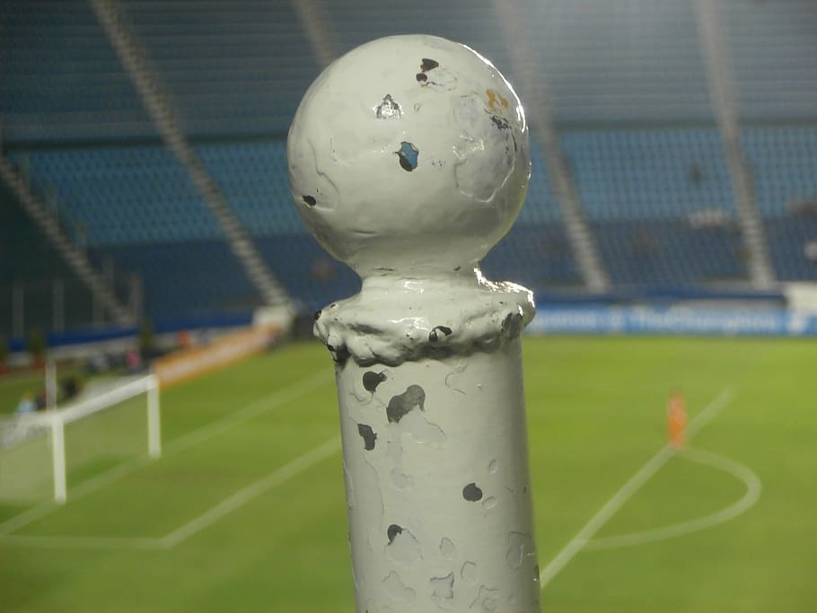 stadium, blue stadium, post, palo, metal, fierro, football HD wallpaper