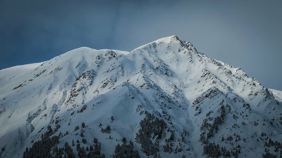 mountain covered with snow, winter, white, cold, weather, ice HD wallpaper