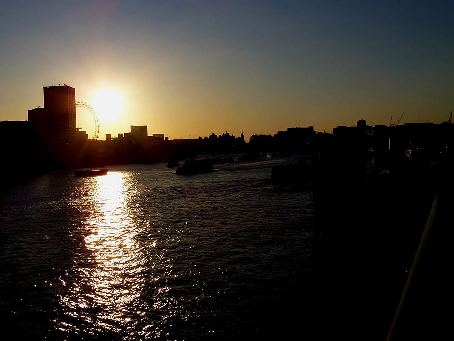 sunset, thames, river, river thames, london, cityscape, tourism HD wallpaper