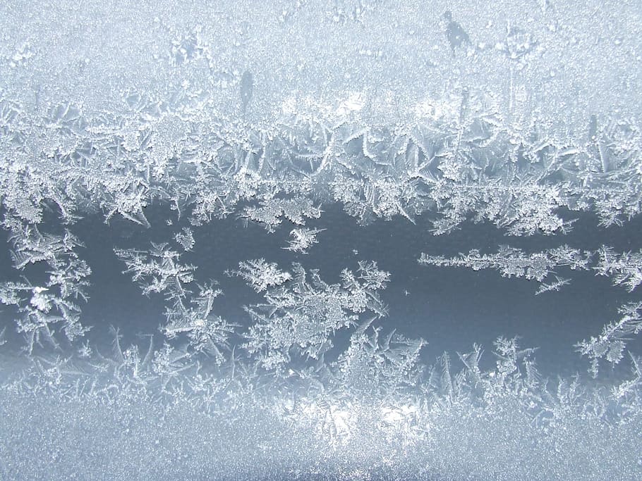 snow frosted glass close-up photo, ice, crystals, window, icy, HD wallpaper