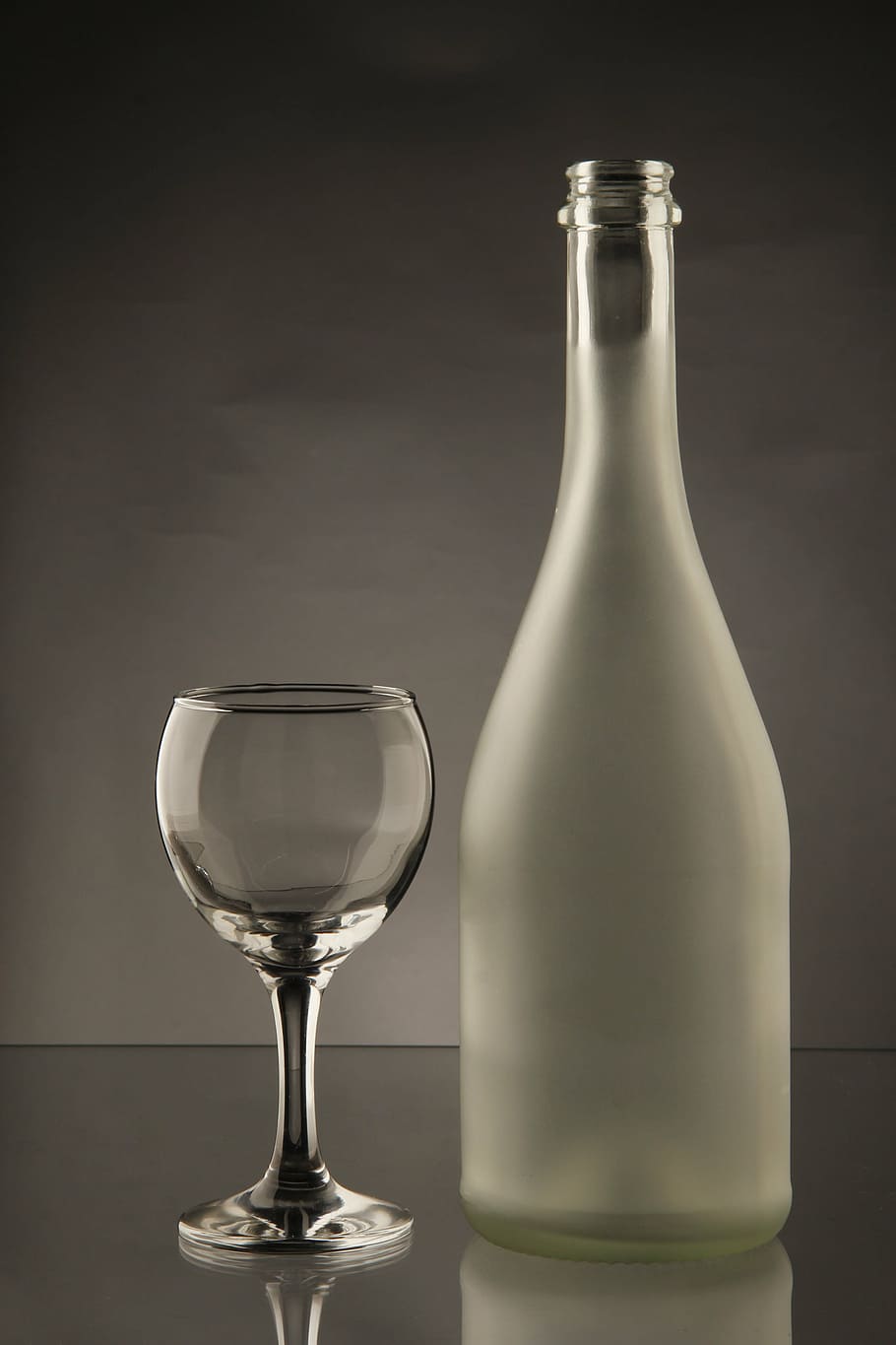 clear glass bottle besides wine glass, the bottle, drink, alcohol HD wallpaper