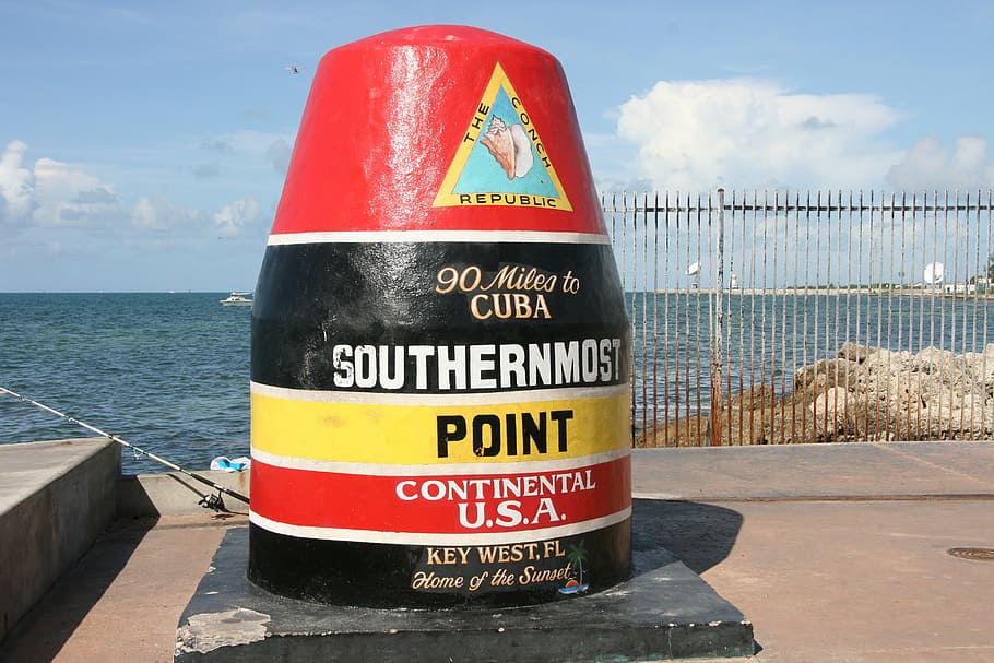 key west, southernmost point, usa, florida, pier, text, western script